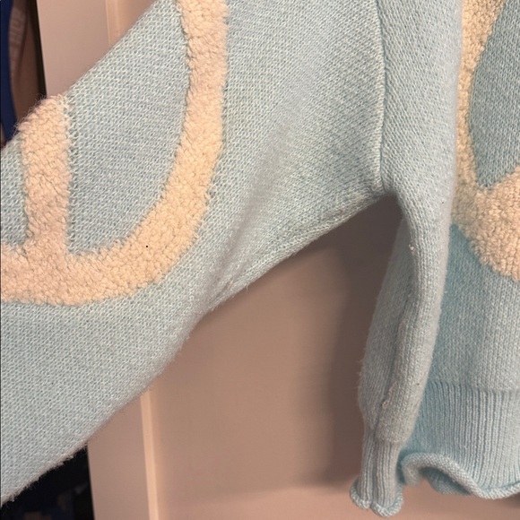 POL Light Blue Peace Sign Sweater - Picture 4 of 6